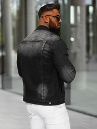 Férfi farmer dzseki fekete OZONEE NB/MJ512N