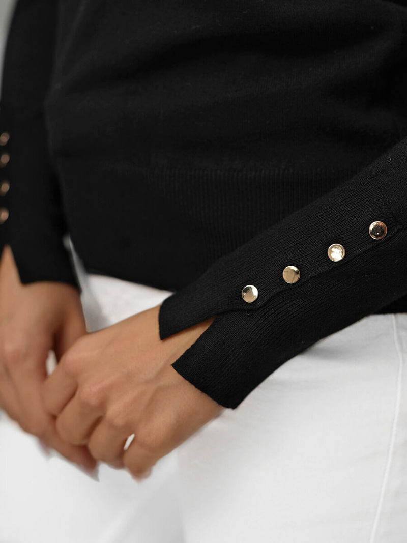 Női pulóver fekete OZONEE JS/8004/9