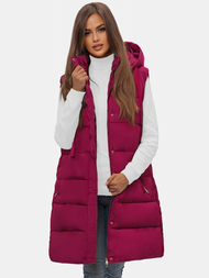 Női hosszú mellény bordó OZONEE O/81276