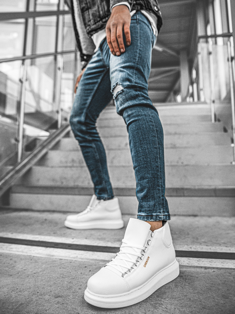 Férfi magasszárú sneakersek Fehér OZONEE CH/258