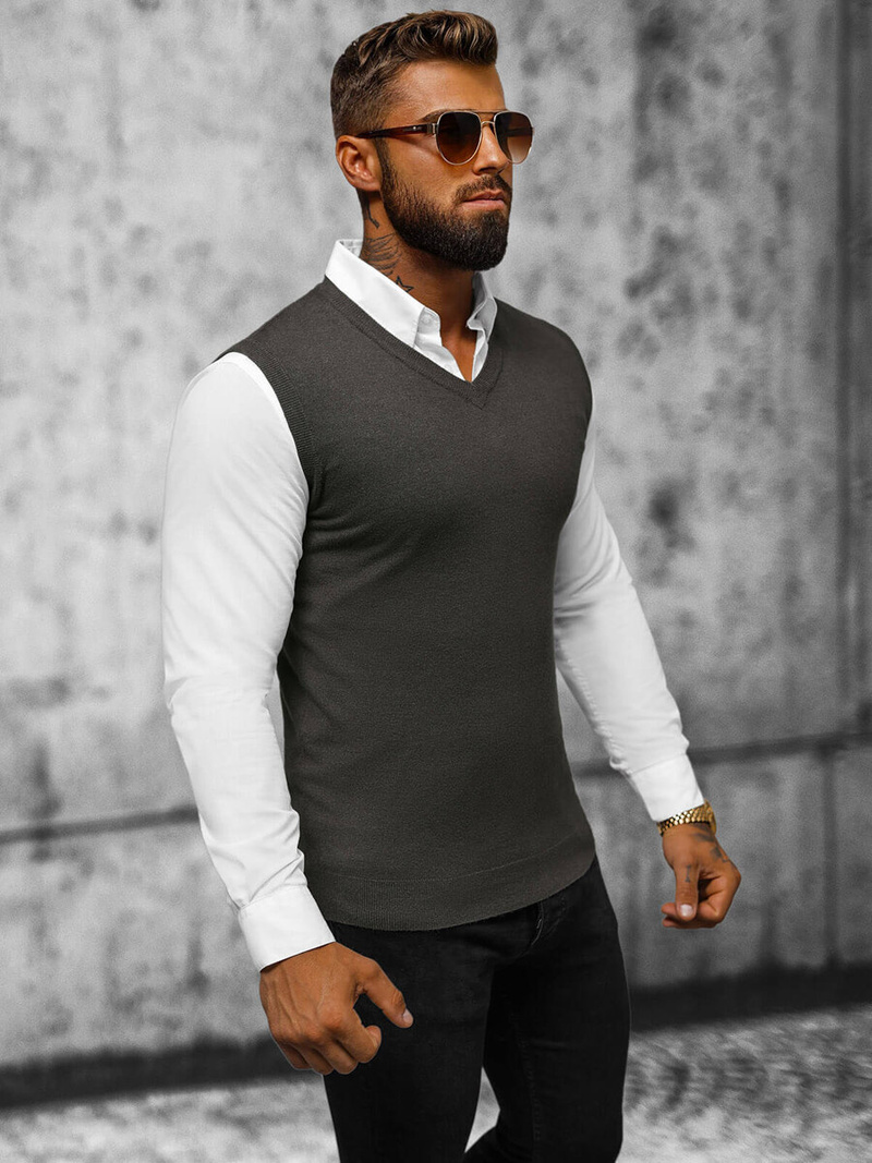 Férfi Pulóver Grafit OZONEE NB/MM6005/3Z