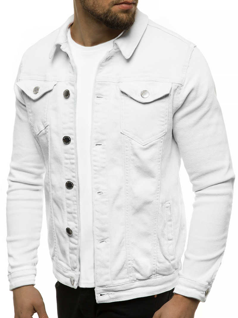 Férfi farmer dzseki fehér OZONEE G/620