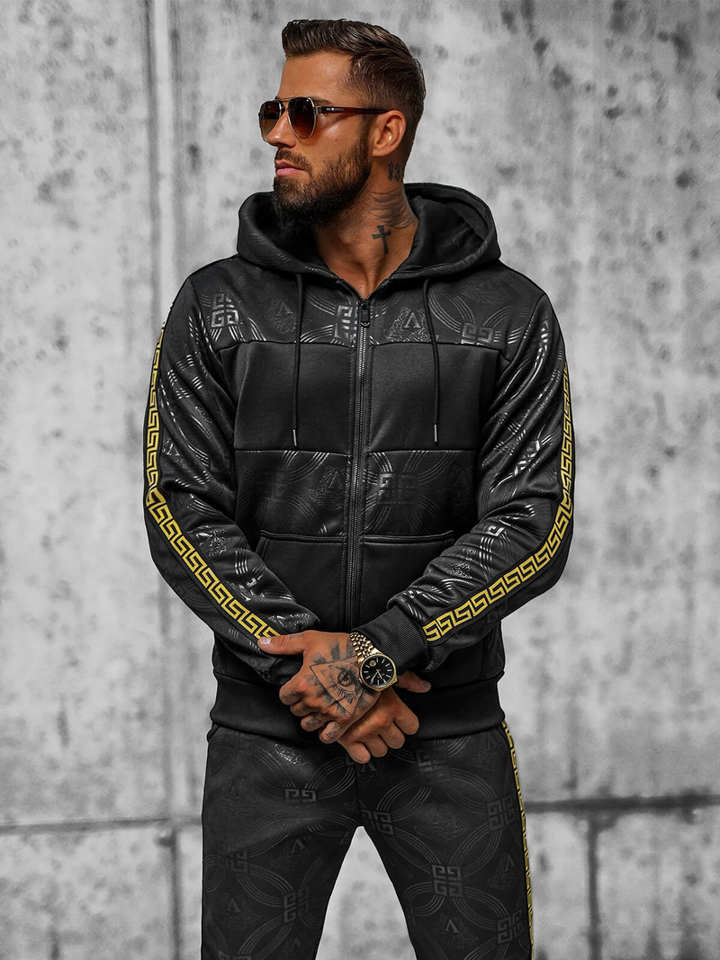 Férfi Szabadidő Együttes Fekete OZONEE JS/3C555