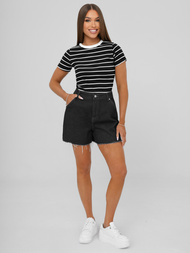 Női polo fekete OZONEE JS/96T659/3