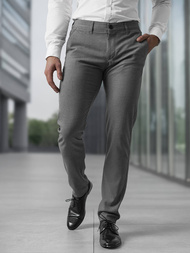 Férfi chino nadrág sötét-szürke OZONEE V/6545