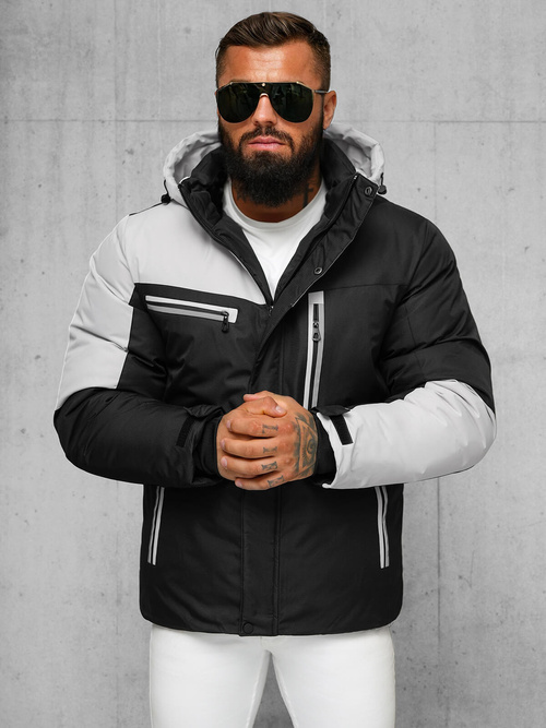 Férfi Steppelt Kabát Fekete-Szürke OZONEE JS/91M9903/92Z