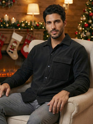 Férfi Ing Fekete OZONEE O/GOM23040Z