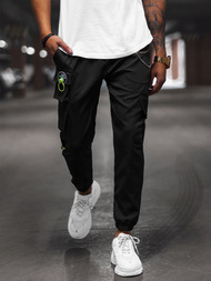 Férfi nadrág chino jogger fekete OZONEE O/CP149Z