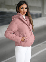 Női téli kabát púder rózsaszín OZONEE JS/16M9188/46Z