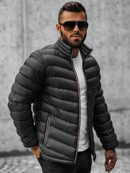 Férfi átmeneti kabát fekete OZONEE JS/SM71