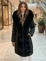 Női téli kabát fekete OZONEE JS/5M3158/392Z