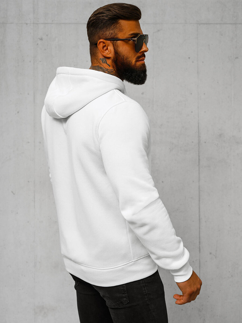 Férfi kapucnis pulóver fehér OZONEE JS/2008Z