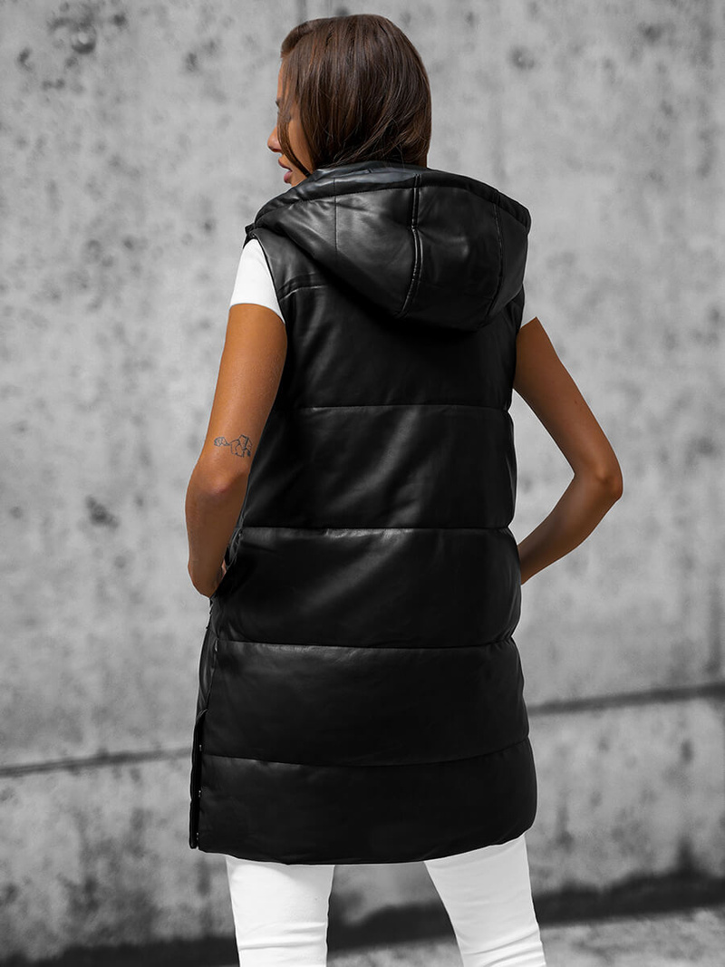 Női Hosszú Mellény Fekete OZONEE O/AY756Z