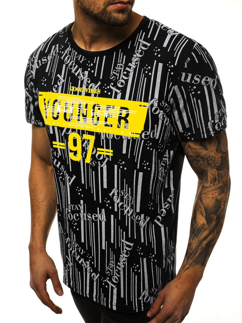 Férfi póló Fekete OZONEE JS/KS1993