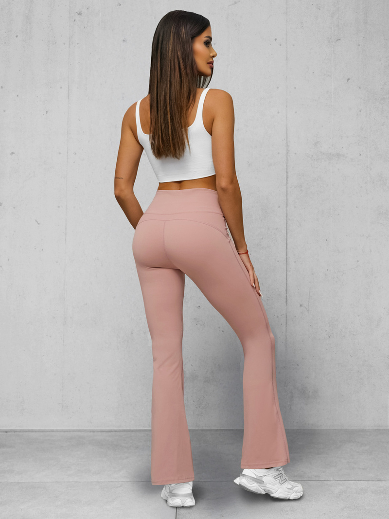 Női leggings széles lábakkal púder rózsaszín OZONEE JS/17K588/7