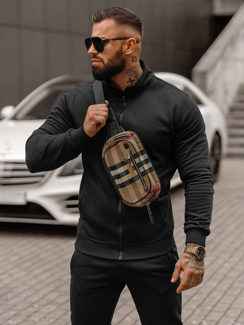 Férfi melegítő együttes fekete OZONEE JS/68C10385/3Z