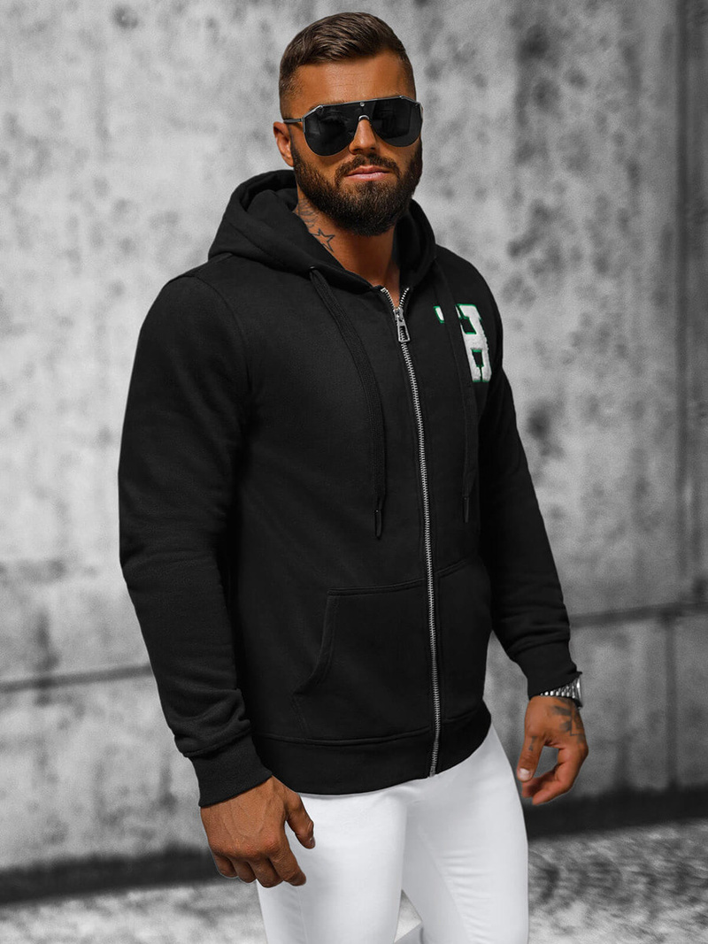 Férfi kapucnis pulóver Fekete OZONEE NB/MF2006