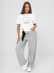 Női polo fehér-fekete OZONEE JS/RJ77247