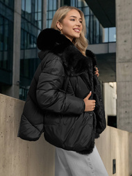 Női téli kabát fekete OZONEE O/16M9179/392Z