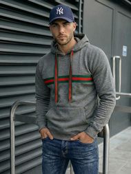 Férfi kapucnis felső grafit OZONEE JS/8B1735/5Z