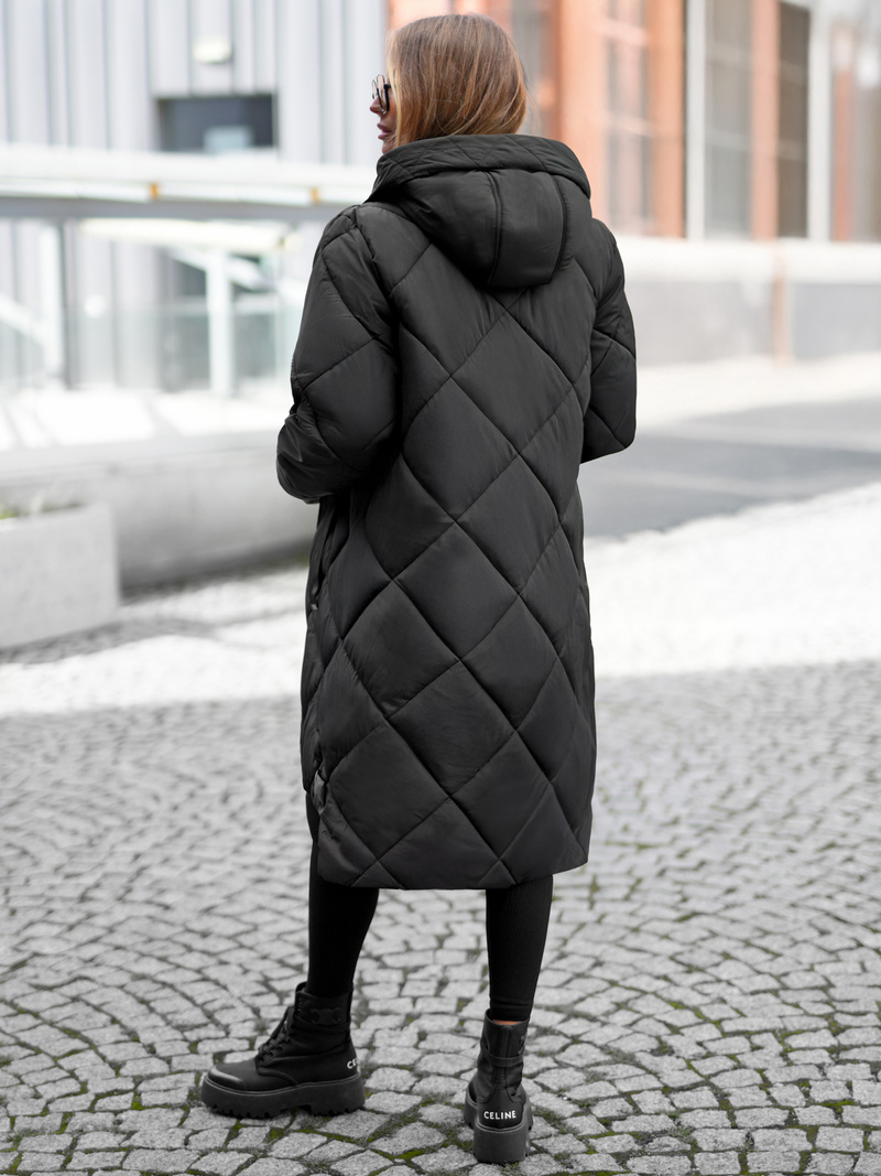 Női téli kabát fekete OZONEE JS/5M3168/392Z