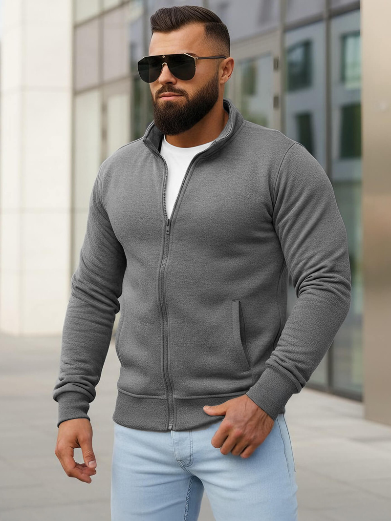 Férfi Pulóver Sötét-Szürke OZONEE JS/2002Z