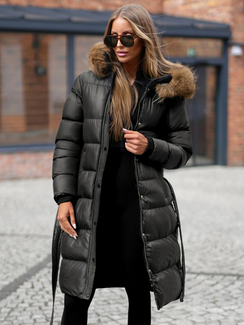 Női kabát fekete OZONEE JS/5M3298/392Z