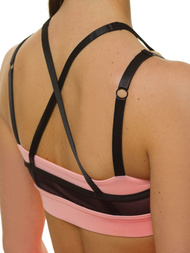 Női sportmelltartó fekete-rózsaszín OZONEE JS/WX1092