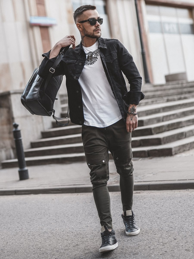 Férfi nadrág jogger Zöld OZONEE A/1003