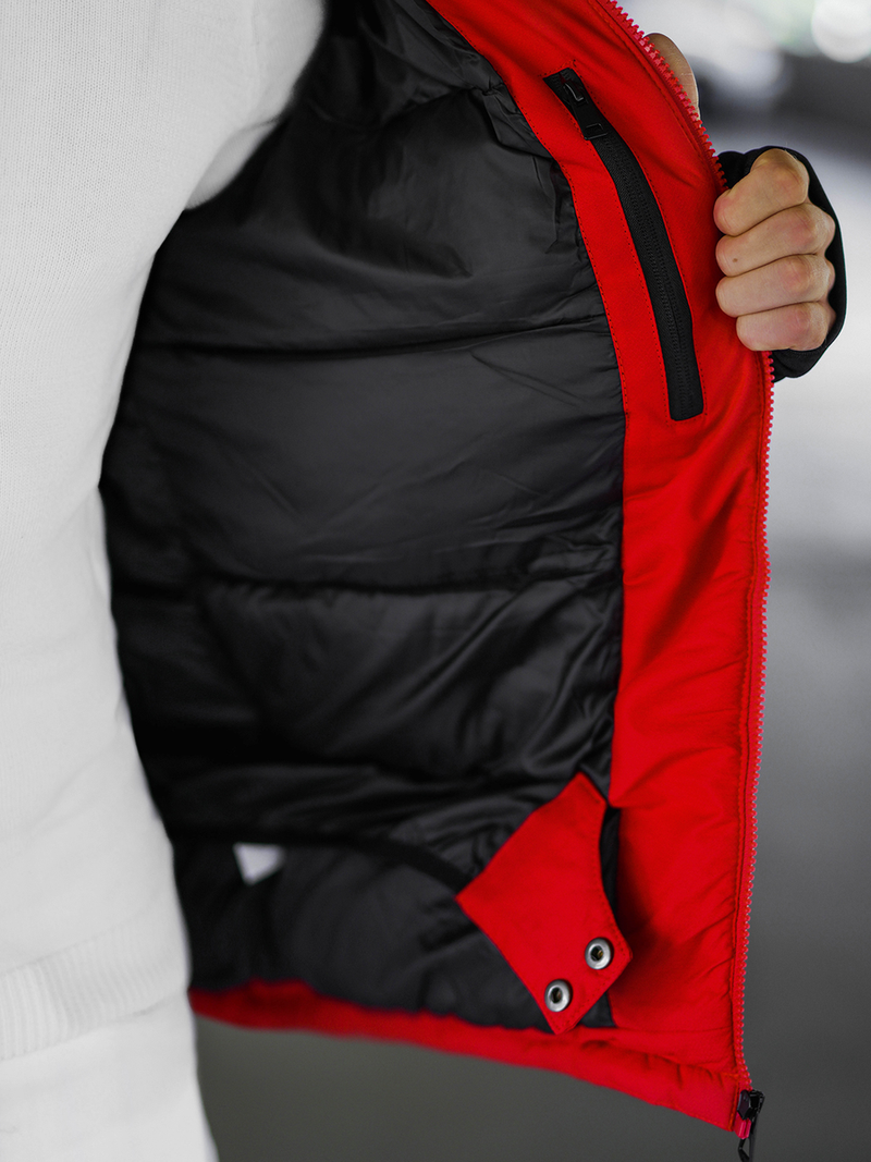 Férfi Steppelt Kabát Piros OZONEE JS/91M9901/270