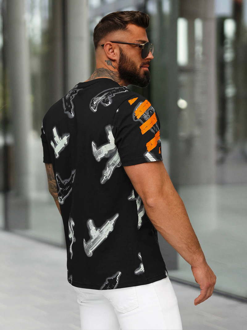 Férfi Póló Fekete OZONEE O/MPO3471