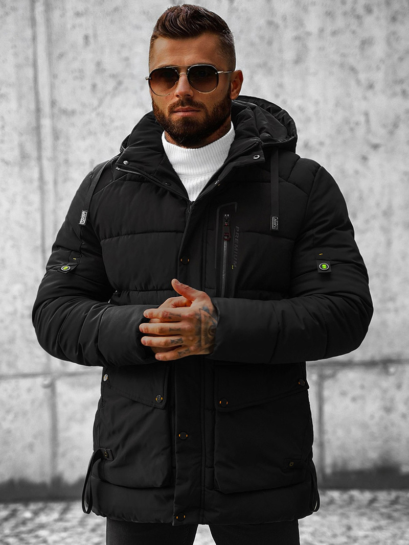 Férfi téli parka kabát fekete OZONEE JS/22M60/392Z