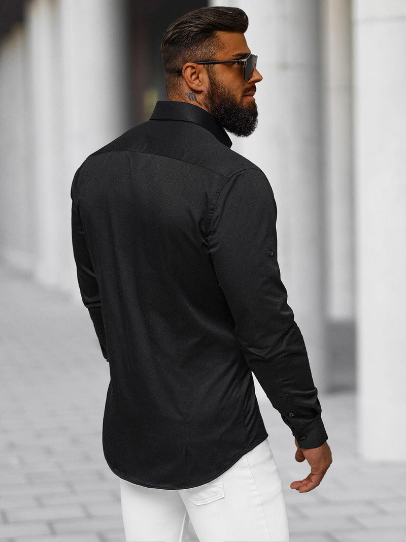 Férfi Ing Fekete OZONEE O/V125