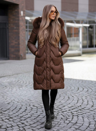 Női téli kabát csokoládé OZONEE JS/5M3229/158