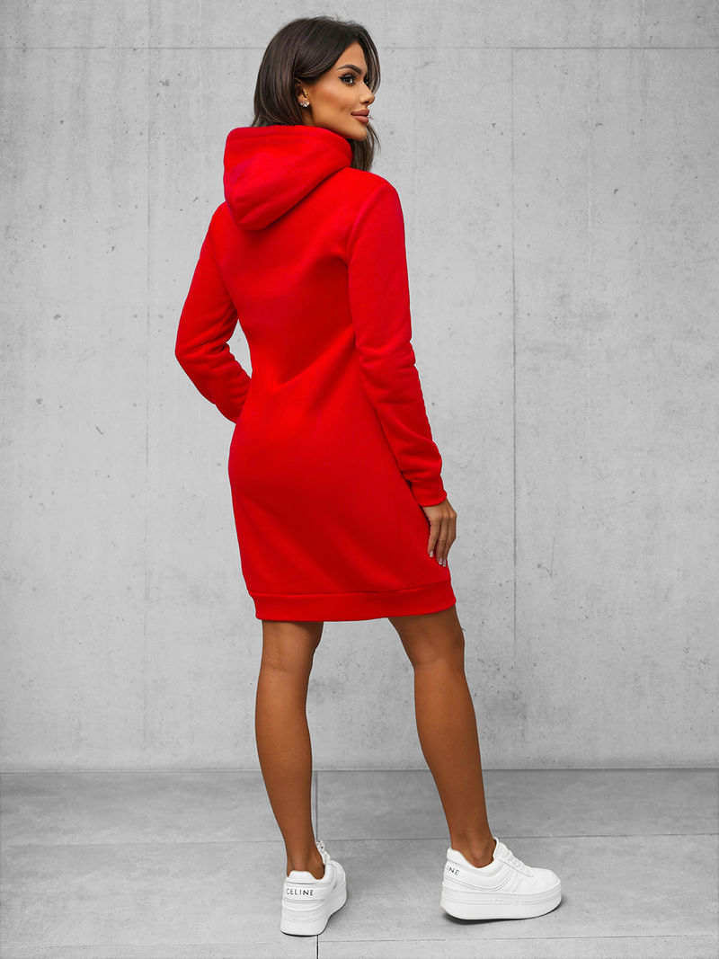 Női kapucnis pulóver piros OZONEE JS/YS10005/18Z