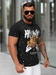 Férfi Póló Fekete OZONEE JS/8B1389/3