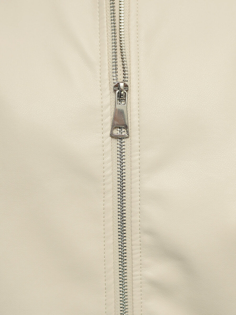 Női Bőrdzseki Bézs OZONEE O/G116Z