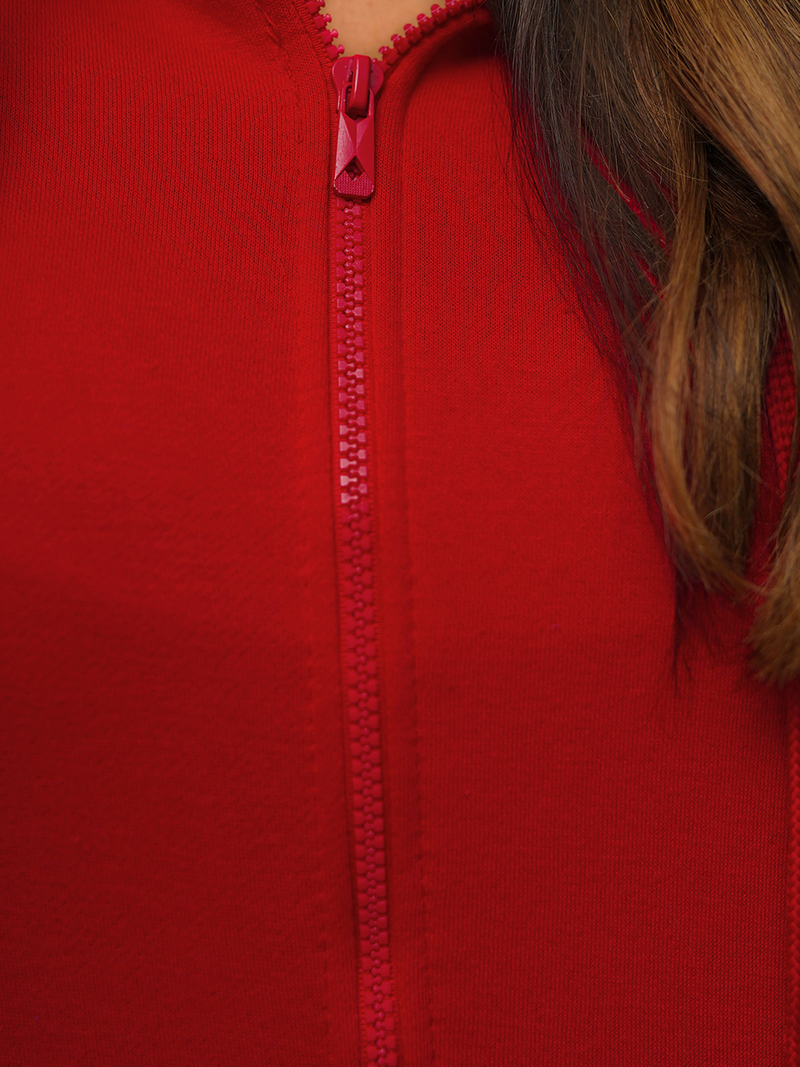 Női kapucnis pulóver sötétvörös OZONEE JS/W03Z