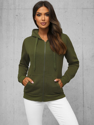 Női kapucnis pulóver Khaki OZONEE JS/W03Z