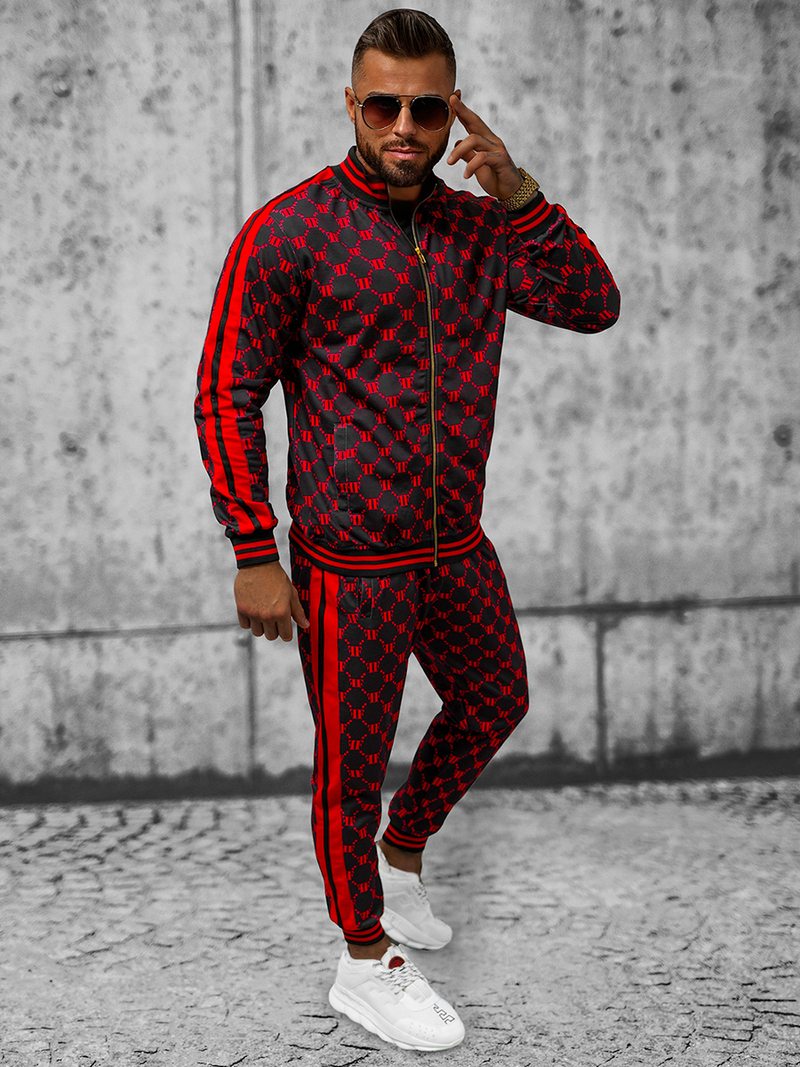 Férfi Melegítő Együttes Fekete-Piros OZONEE O/12136