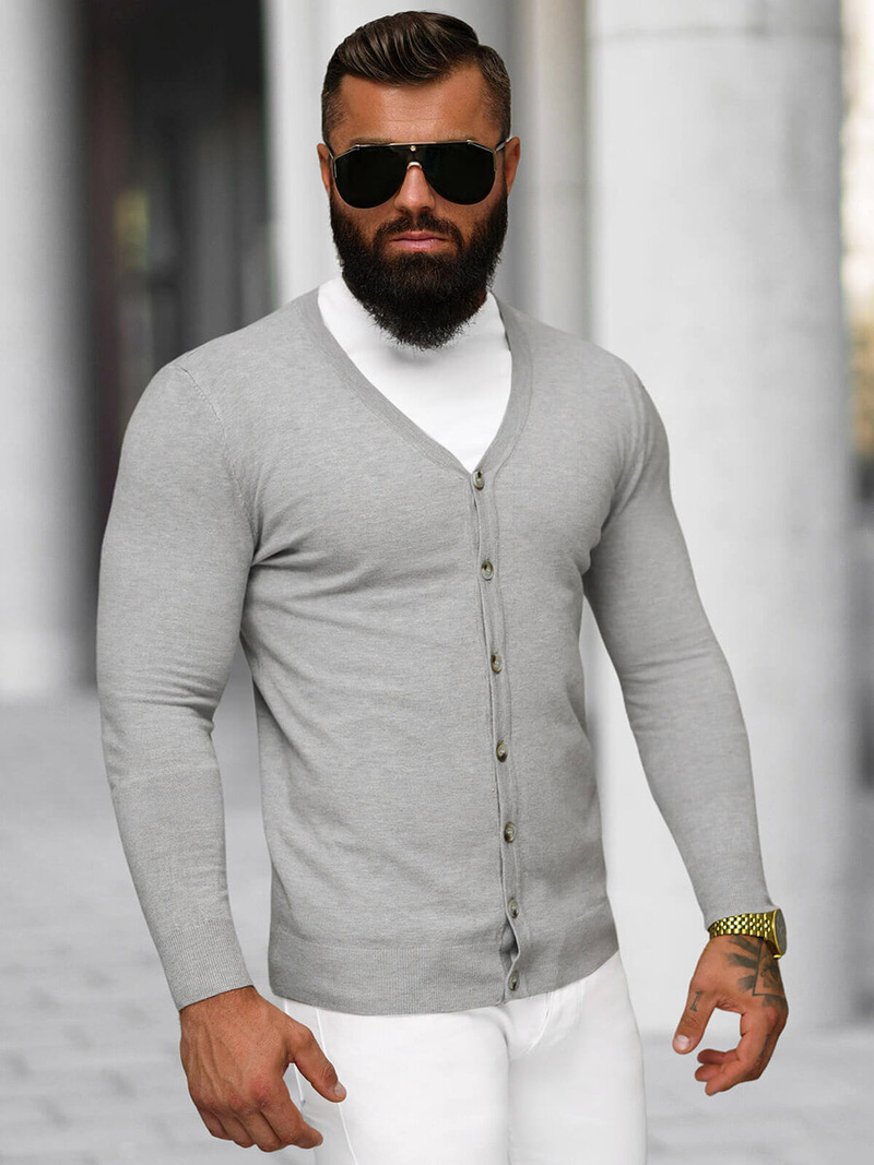 Férfi Pulóver Szürke OZONEE NB/MM6006/2Z