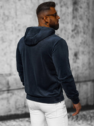 Férfi velúr kapucnis pulóver gránát OZONEE JS/8B1168/25