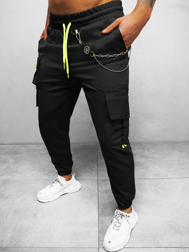 Férfi nadrág chino jogger fekete OZONEE O/CP149