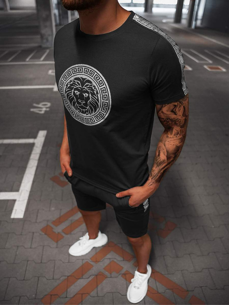 Férfi Szabadidő Együttes Fekete-Ezüst OZONEE O/HM788