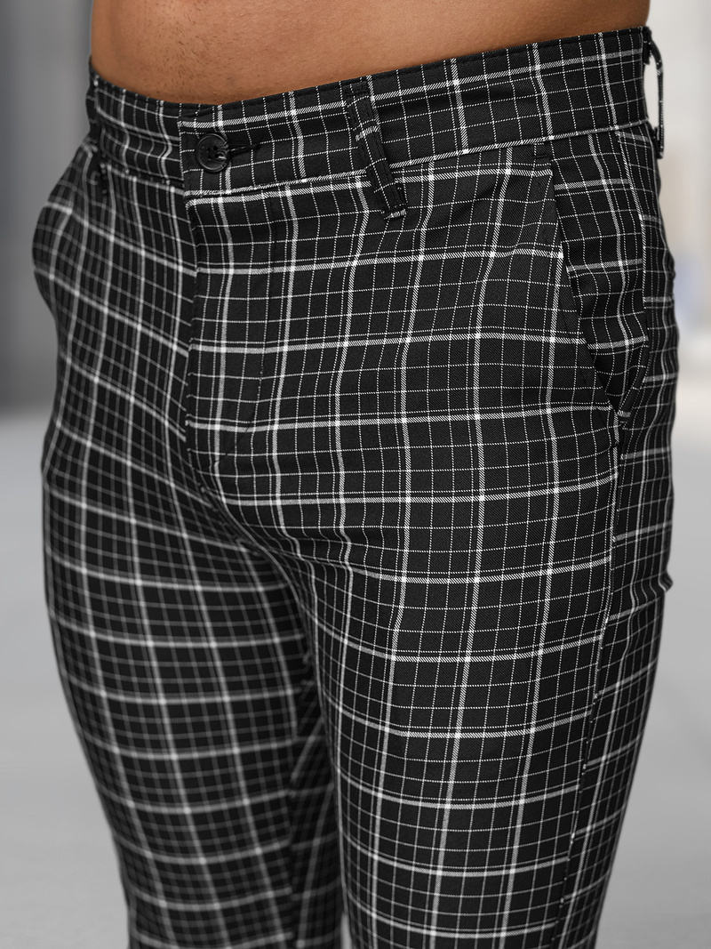 Férfi chino nadrág fekete OZONEE DJ/5515Z