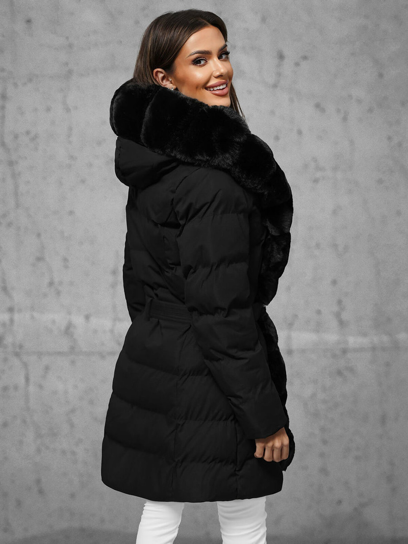 Női téli kabát fekete OZONEE JS/5M3158/392