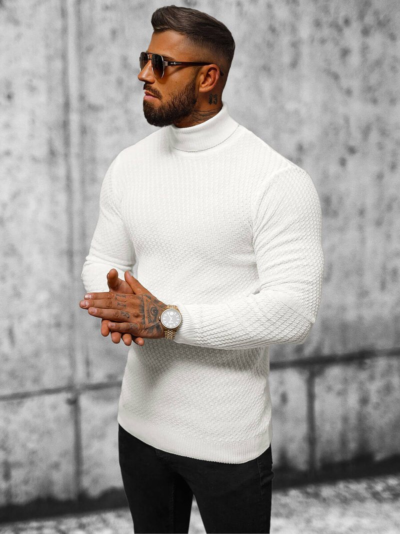 Férfi Pulóver Ecru OZONEE L/2467Z