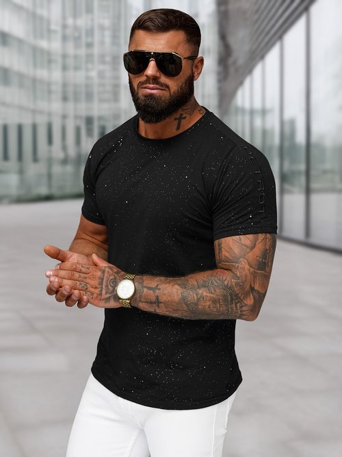 Férfi Póló Fekete OZONEE O/QQ1388