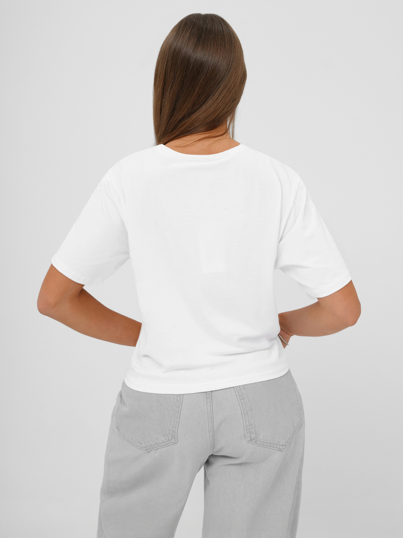 Női polo fehér-fekete OZONEE JS/RJ77247