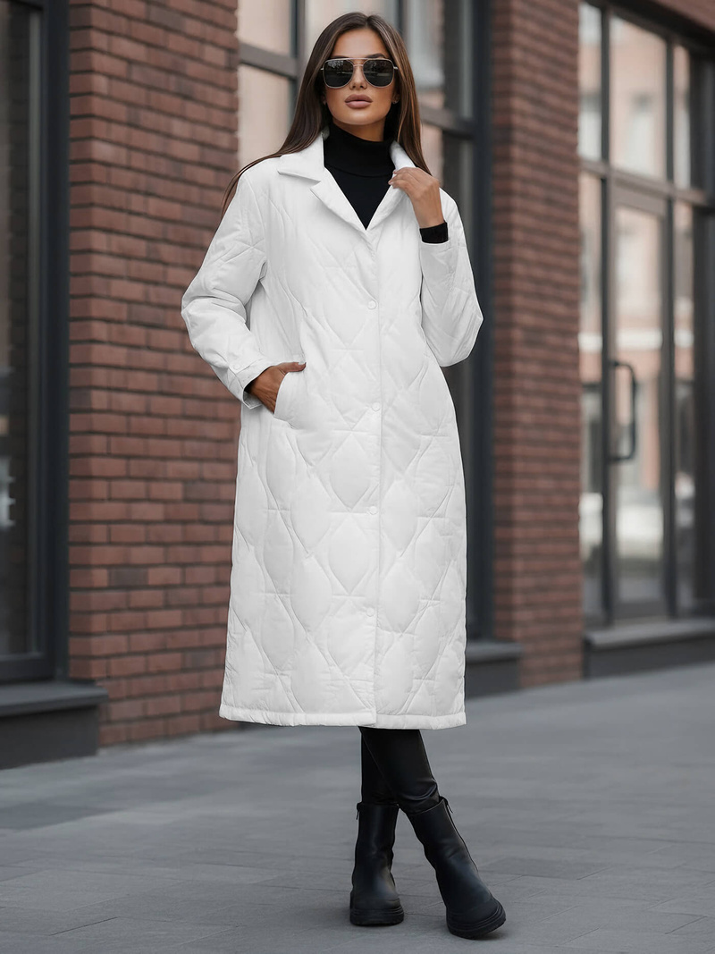 Női téli kabát fehér OZONEE JS/5M3177/281Z